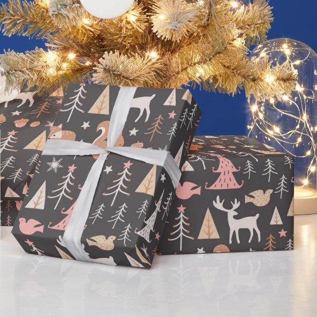 Cute Forest Animals Christmas Wrapping Paper (Holidays)