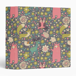 Cute Forest Animals Pattern Binder