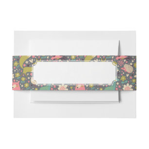 Cute Forest Animals Pattern Invitation Belly Band