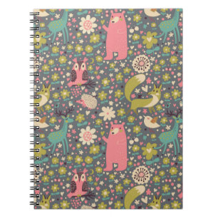 Cute Forest Animals Pattern Notebook