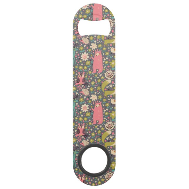 Cute Forest Animals Pattern Speed Bottle Opener (Front)