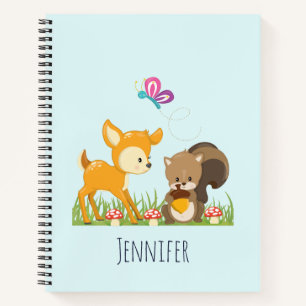 Cute Forest Animals Whimsical Cartoon Notebook