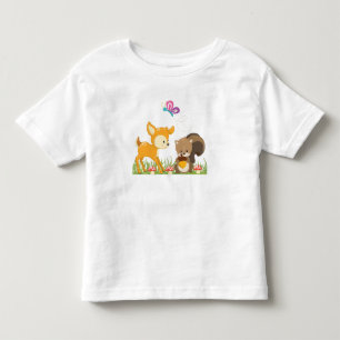 Cute Forest Animals Whimsical Cartoon Toddler T-shirt