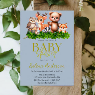 Cute Forest Animals - Woddland Baby Shower Invitation