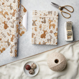 Cute Forest baby Animals Christmas Wrapping Paper