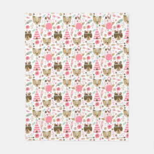 Cute Forest Critters Fleece Blanket