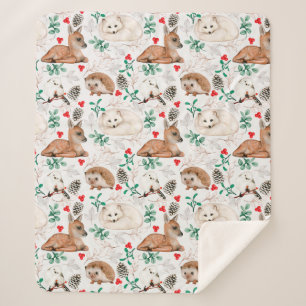 Cute Forest Critters Sherpa Blanket