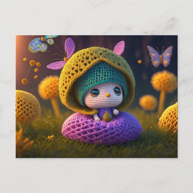 Cute Forest Elf, Carte postale pour le post-croise (Devant)