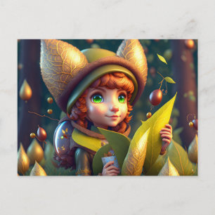 Cute Forest Elf, Postcard for Postcrossing