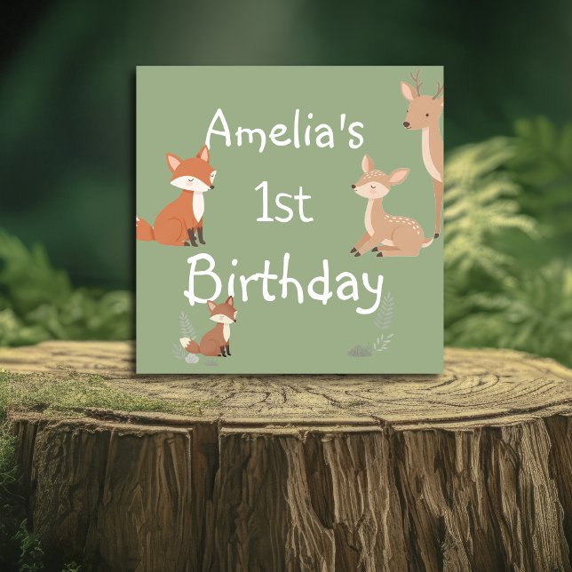 Cute Forest Friends Birthday Invitation  (Creator Uploaded)