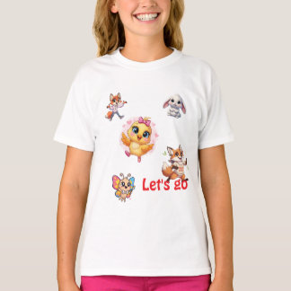 Cute Forest Friends Let’s Go Cartoon T-Shirt