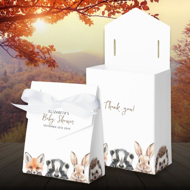 Cute Forest Friends Woodland Animals Baby Shower Favor Box (Cute Forest Friends Woodland Animals Baby Shower Favor Boxes)