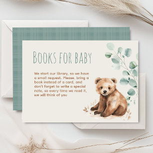 Cute forest leaves bear baby shower enclosure card