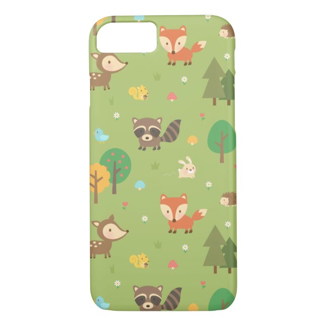 Cute Forest Woodland Animal Pattern Case-Mate iPhone Case (Back)