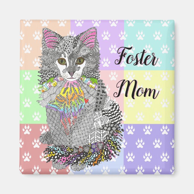Cute Foster Maman Aimant Chat (Devant)