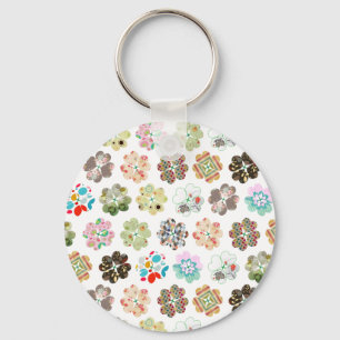 Cute four leaf clover heart shapes keychain