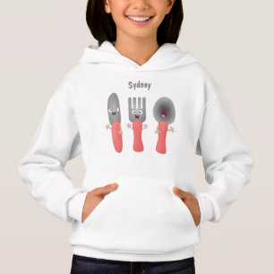 Cute fourche couteau et cuillère dessin de couvert