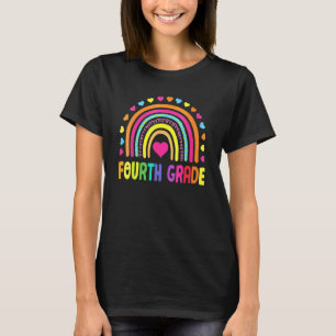 Cute Fourth Grade Rainbow Girls Kids Teacher Team T-Shirt