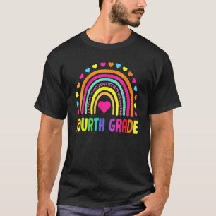 Cute Fourth Grade Rainbow Girls Kids Teacher Team T-Shirt