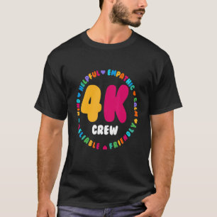 Cute Fourth Kindergarten Teacher Team Crew 4k Crew T-Shirt