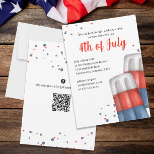 Cute Fourth of July Popsicles Custom Party Invitation