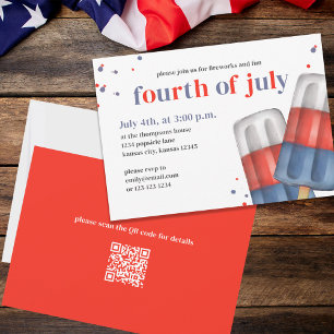 Cute Fourth of July Summer Party Custom Invitation