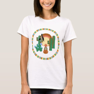Cute Fox and Crow Best Friends Southwestern Design T-Shirt