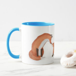 Cute fox and cub 'Best Dad ever' mug