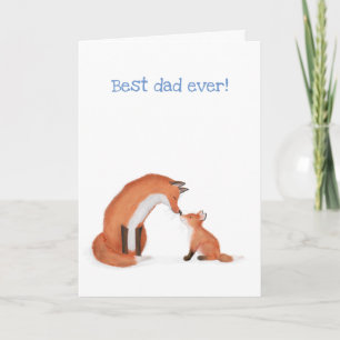 Cute fox and cub Father's Day card