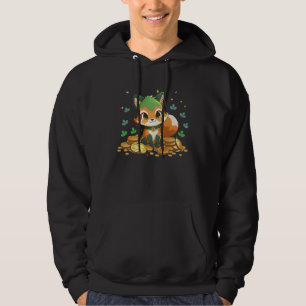 Cute Fox and Gold Coins St Patrick s Day Fox   1 Hoodie
