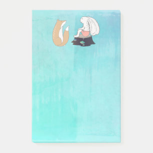 Cute Fox and Rabbit Woodland Creatures Drawing Post-it Notes