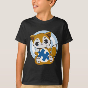 Cute Fox And Support For Autism Awareness T-Shirt