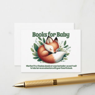 Cute Fox Asleep in Leaves Books for Baby Enclosure Card