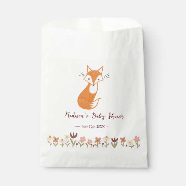 Cute Fox Baby Shower Favour Bag (Front)