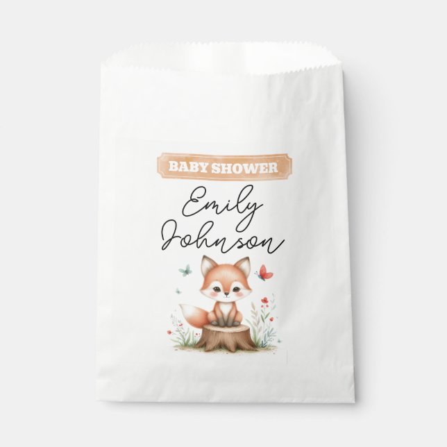 Cute fox baby shower  favour bag (Front)