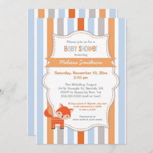 Cute Fox baby shower invitation, neutral gender Invitation