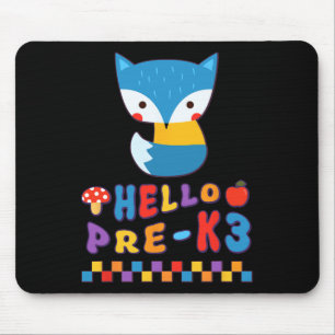 Cute Fox Back To School Woodland Animal Pre-k3 Boy Mouse Pad