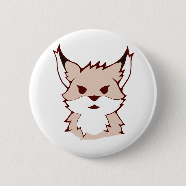 cute fox badge 2 inch round button (Front)