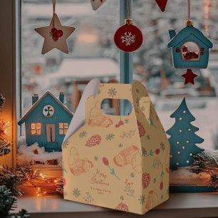 cute fox - Berries and Snowflakes– Retro Christmas Favor Box