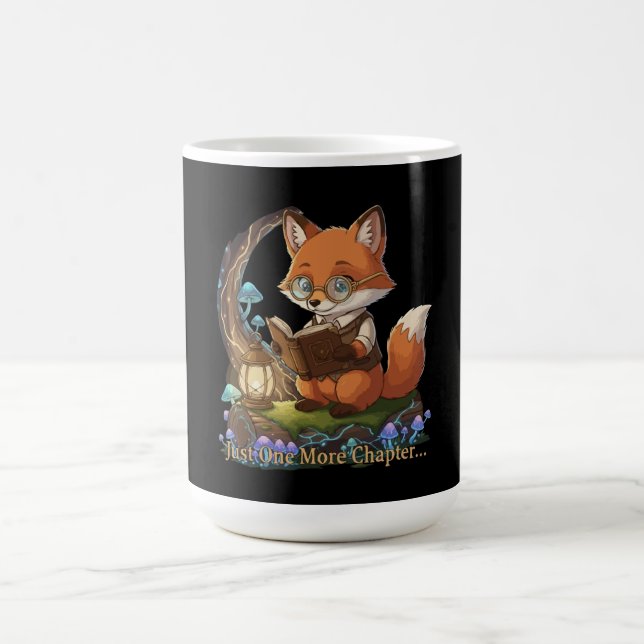  Cute Fox Bookworm "Just One More Chapter" Whimsic Magic Mug (Center)