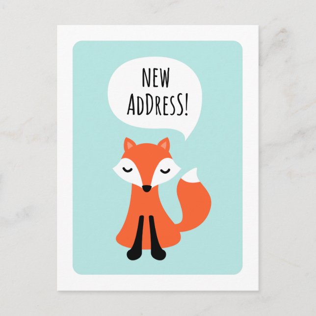 Cute fox change of address moving announcement (Front)