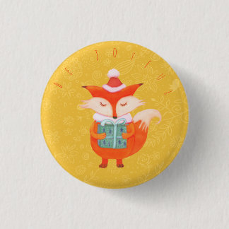 Cute Fox Christmas Button