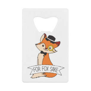 Cute Fox Clipart Oh For Fox Sake Epic Sarcastic Credit Card Bottle Opener
