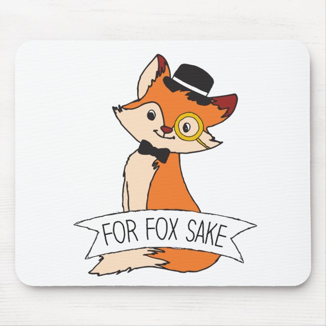 Cute Fox Clipart Oh For Fox Sake Epic Sarcastic Mouse Pad (Front)