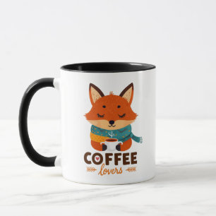 Cute Fox "Coffee Lovers" Mug Whimsical Forest