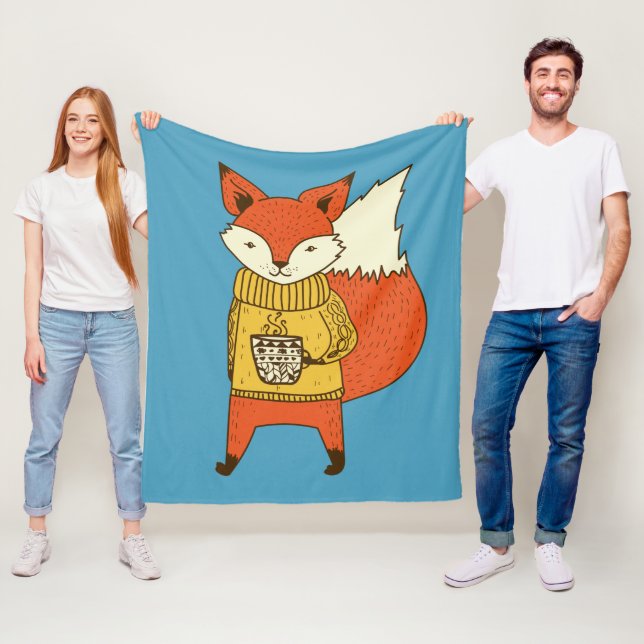 Cute Fox couleurs flece couvertures (En situation)