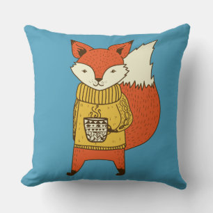 Cute Fox custom colour throw pillows