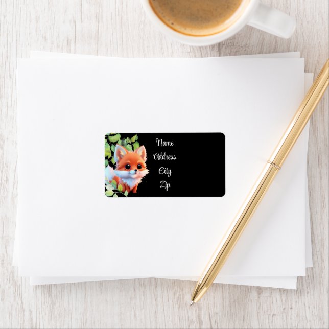 Cute fox drawing woodland animals forest friends  label (Insitu)