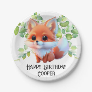 Cute fox drawing woodland animals forest friends  paper plate