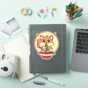 Cute Fox Eating Ramen Kawaii Japanese Food Gift